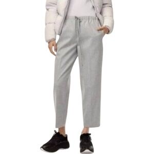 Babaton Aritzia Jimmy Flannel Ankle Pants Sz XS Light Gray Pull on Side Pocket